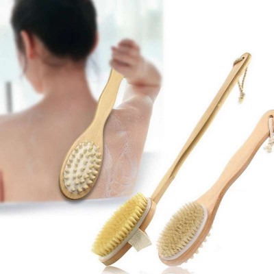 Bathroom Exfoliating Massager Body Brushes Wooden Handle Long Handle Bath Natural Bristles Shower Brush